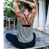 Backless Sports Tank Tops For Women Pink Sleeveless Gym Yoga Shirts White Workout Clothes