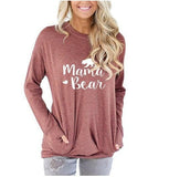 Mama Bear Style Women's t-shirts tee top funny cute long sleeve clothing
