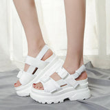 Summer Platform Bottom Open Toe Casual Sandals Women's Velcro Wedge Heel Women's Plus Size Roman Shoes