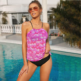 New Split Swimsuit Sling Halter Print Swimsuit Ladies Bikini Swimwear