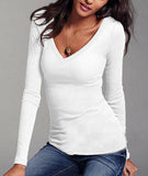 Autumn Women Cotton T Shirt Top Long Sleeve Black White Casual Tee Shirt Femme Female Slim Sexy Tops Plus Size Fashion Clothes