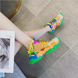 Europe station color Torre shoes women online celebrity super fire jelly platform sneakers