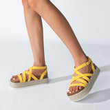Muffin Platform Platform Women's Sandals Thin Strap Cross Buckle Plus Size Sandals Summer Sandals