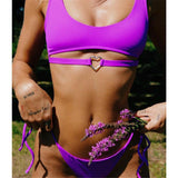 Bikini European And American Style Sexy Split Swimsuit Solid Color New Female Bikini Love Strap